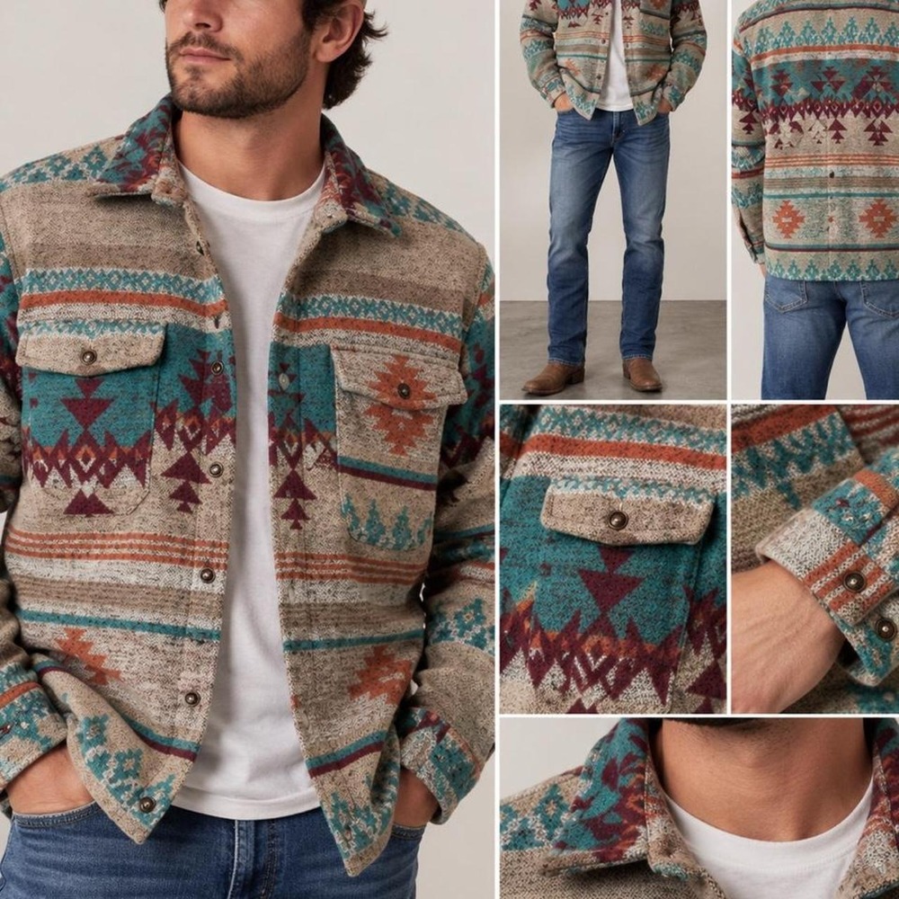 ✨ Vintage-inspired Southwestern Western shirt jacket — NEW WITH TAGS! ✨